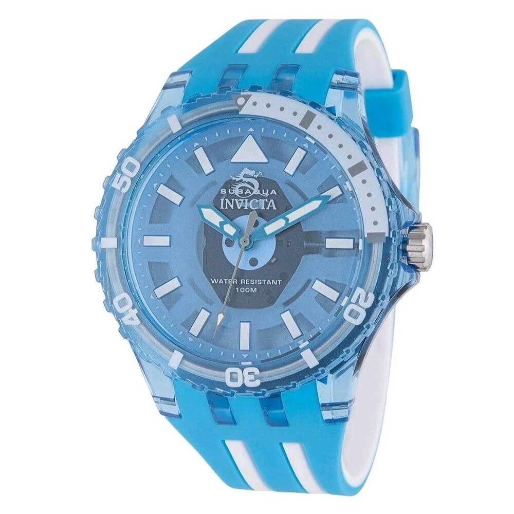 Invicta Subaqua Chromamode Quartz 44mm Blue Dial Silicone Strap 100m New In Box